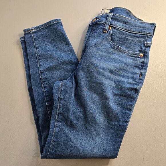 J. Crew Jeans Women's 29 Petite Blue 9" High Rise Toothpick Medium Wash - Picture 9 of 16